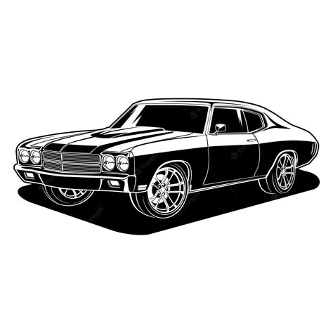 Premium Vector | Black and white car vector illustration for conceptual design