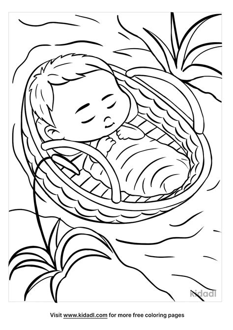 Free Baby Moses Coloring Page | Coloring Page Printables | Kidadl