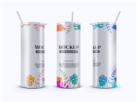 20oz skinny tumbler mockup + Free Sample :: Behance