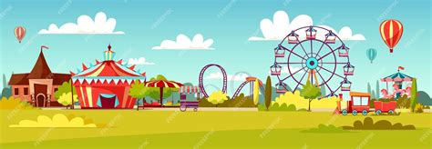 Cartoon Amusement Park Rides Clip Art