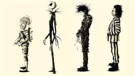 Four Assorted Movie Characters Illustration Tim Burton 4K HD Movies Wallpapers | HD Wallpapers ...