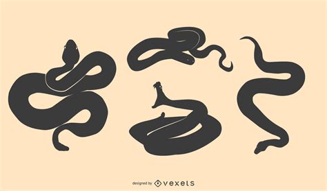 Snake Silhouette Set Vector Download