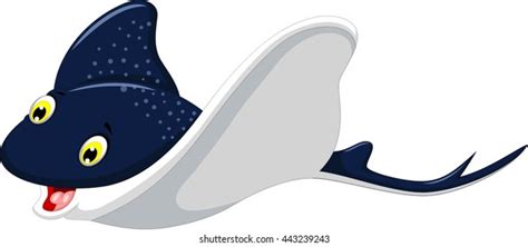 Funny Cartoon Stingray Cartoon Swimming Stock Vector (Royalty Free) 443239243 | Shutterstock