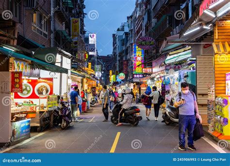 Tamsui Old Street at night editorial stock photo. Image of culture ...