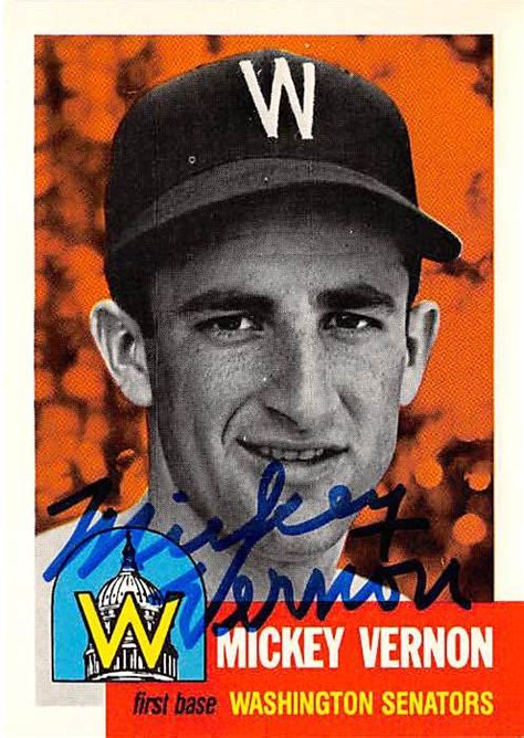 Mickey Vernon autographed baseball card (Washington Senators) 1991 ...