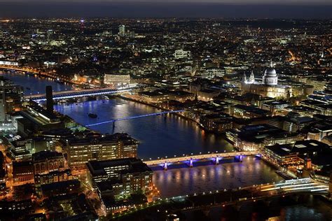 Aerial View Of London At Night Photograph by Vladimir Zakharov - Fine ...