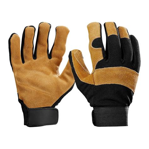 Split Leather Work Gloves with Flex Back - Large