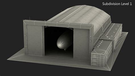 Airship Hangar with Blimp 3D Model $139 - .3ds .blend .c4d .fbx .max ...