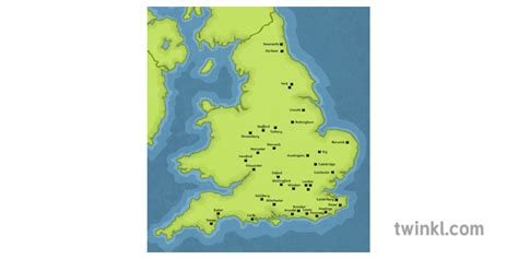 Norman Castles Map of England Illustration - Twinkl