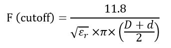 Coaxial Cable Cutoff Frequency Calculator - everything RF