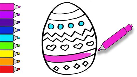 Learn How to Draw a Giant Easter Egg | Teach Drawing for Kids Coloring Videos - YouTube