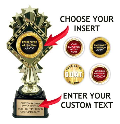 Employee of the Year Trophy Personalized Custom Award for - Etsy