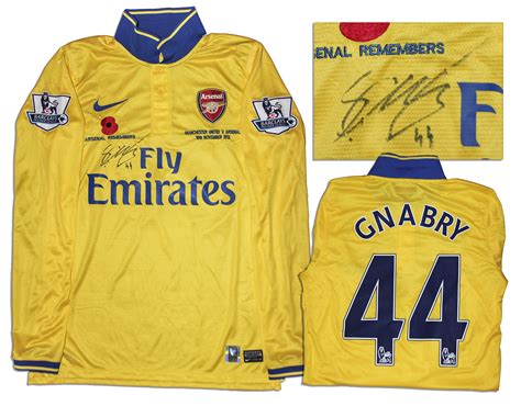 Lot Detail - Arsenal Football Shirt Match Worn and Signed by Serge Gnabry