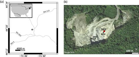 (a) A photograph and (b) a map of the injection site: showing the ...