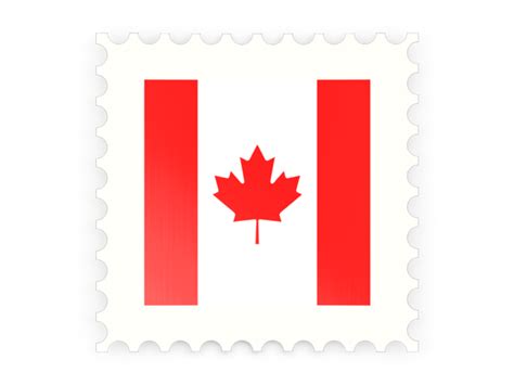 Postage stamp icon. Illustration of flag of Canada