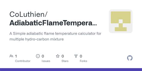 GitHub - CoLuthien/AdiabaticFlameTemperature: A Simple adiabatic flame temperature calculator ...