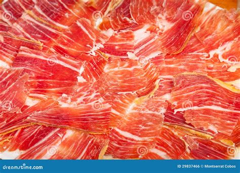 Spanish Jamon Iberico Sliced Stock Photo - Image of food, mediterranean: 29837466