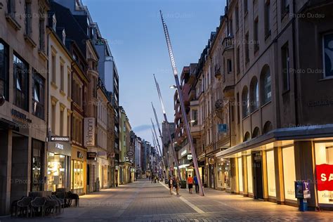 Downtown at night in Esch-sur-Alzette – Stock Images Luxembourg