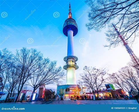 Beautiful Architecture Building N Seoul Tower on Namsan Mountain Landmark of Seoul Editorial ...