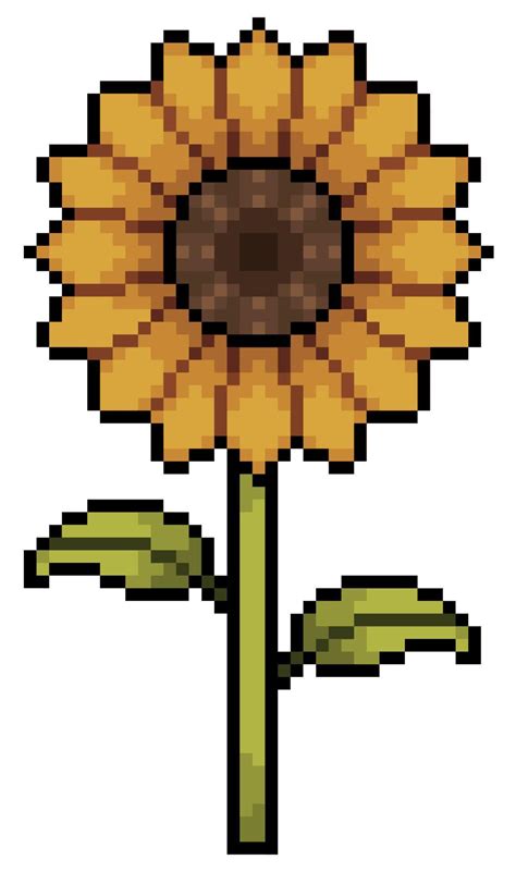 elemento de girasol de pixel art para juego de 8 bits sobre fondo ...