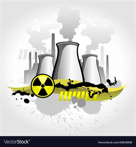 Nuclear plant abstract background Royalty Free Vector Image