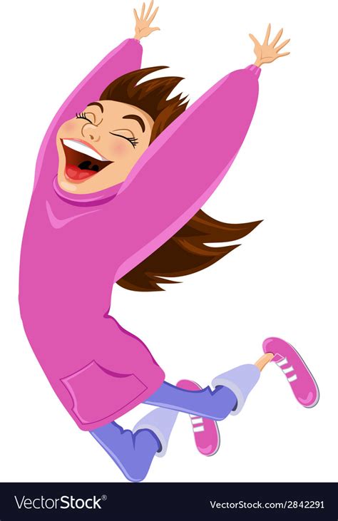 Woman Jumping For Joy Cartoon - img-gimcrackery