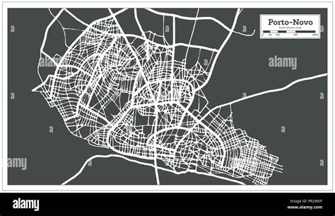 Porto Novo Benin City Map in Retro Style. Outline Map. Vector ...