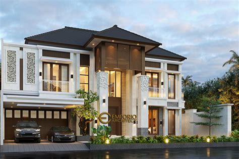 Desain Rumah Villa Bali 2 Lantai Ibu Lastri