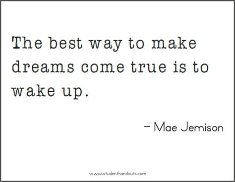 Mae Jemison on Dreams - Free Printable Quote | Student Handouts