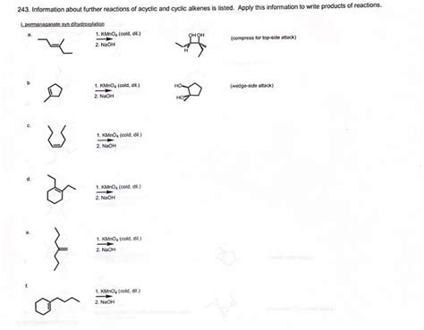 Solved 243. Information about further reactions of acyclic | Chegg.com