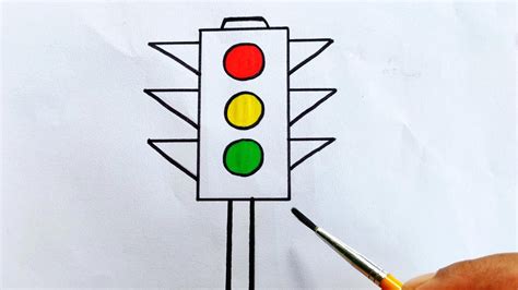 Road safety traffic signal drawing easy | Road safety traffic signal | How to draw traffic ...