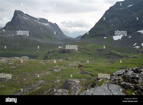 Mountain scenery in Romsdal valley Norway Stock Photo - Alamy