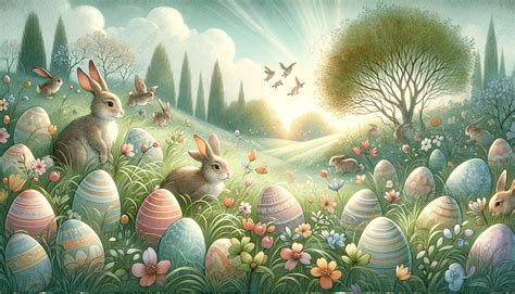 Bunny Eggs Easter Illustration Background, Rabbit, Eggs, Easter ...