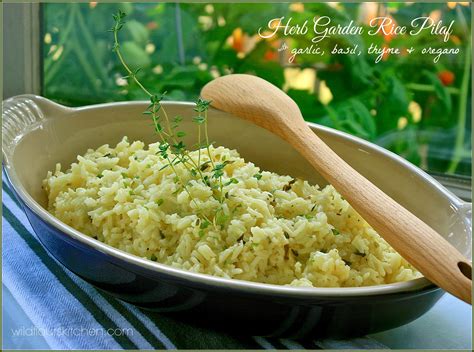 Herb Garden Rice Pilaf with Fresh Garlic, Basil, Thyme and Oregano ...