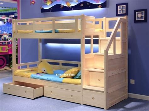 Luxury Solid Pine Bunk Beds With Storage Drawers - Natural Pine Or White Finish | Bunk beds with ...