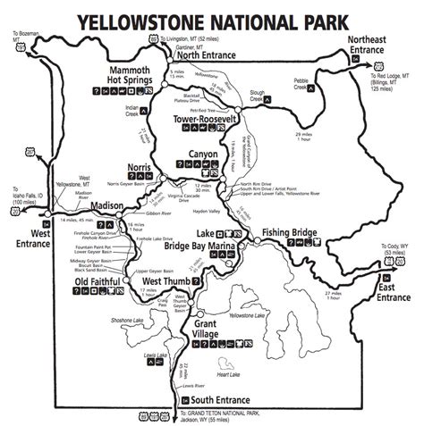 Yellowstone National Park - Services Map