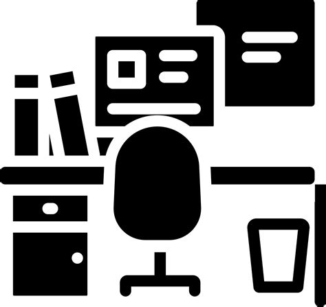 Workplace Icon In Black and White Color. 24251345 Vector Art at Vecteezy