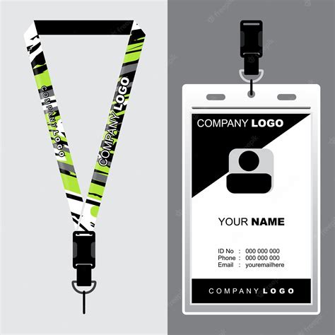 Premium Vector | Lanyard design inspiration for your company cool nametag rope design eps10 full ...