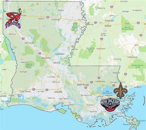 Sports Teams in Louisiana – Sport League Maps