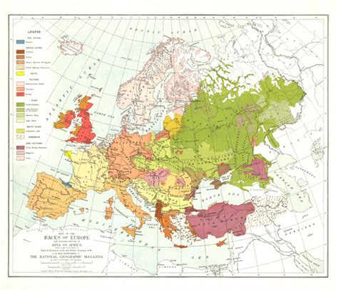 Races of Europe 1918 Wall Map by National Geographic - MapSales