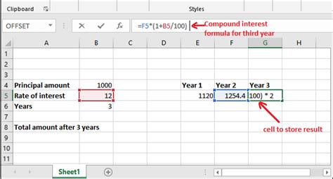 Compound interest formula in Excel - javatpoint