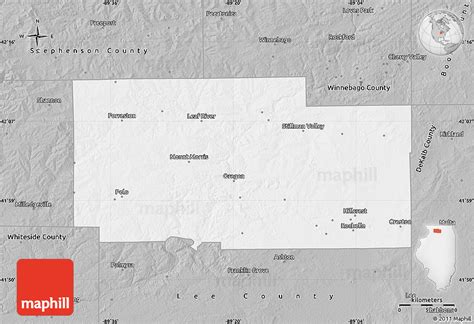 Gray Map of Ogle County