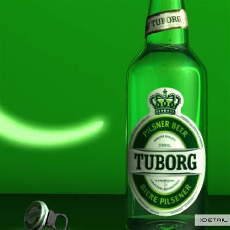 3d tuborg beer bottle model