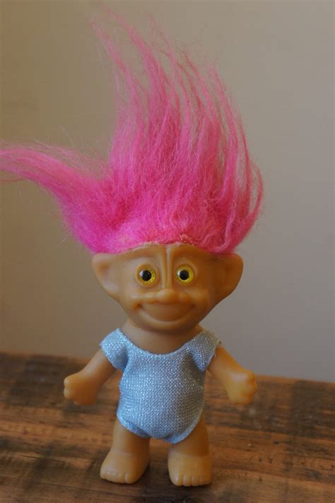 Vintage 1980s 1990s Pink Hair Troll Doll Figure Silver | Etsy