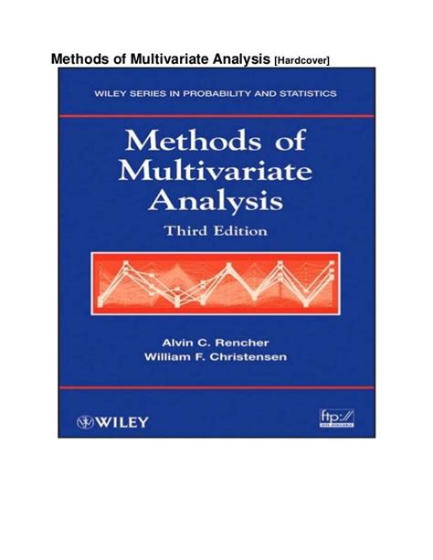 Methods of multivariate analysis