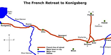 Napoleonic Wars maps : Last stages of the Great Retreat from Moscow