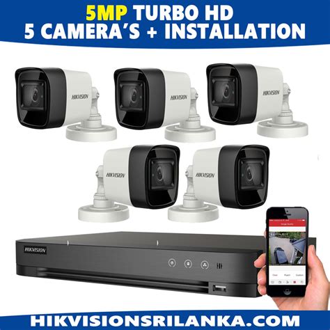 5MP Turbo HD 5 Cameras CCTV Surveillance Package Human Detection Alert DVR