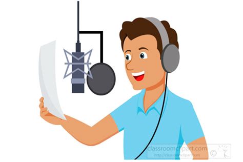 Occupation Clipart - male-voice-over-artist-speaking-into-microphone ...