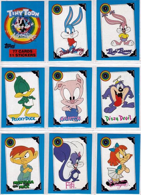 TINY TOON ADVENTURES COMPLETE 77 TRADING CARD 11 STICKERS MADE BY TOPPS IN 1991 | eBay ...