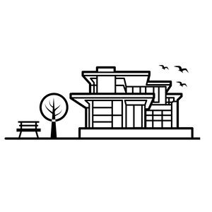 Modern House 2 SVG / SVG Cut File / Car Decal SVG / Instant Download / Printable Vector Clip Art ...